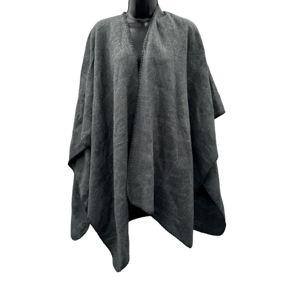 Woolrich Gray Blanket Shawl Poncho Wrap One Size Warm Comfy Soft Cozy